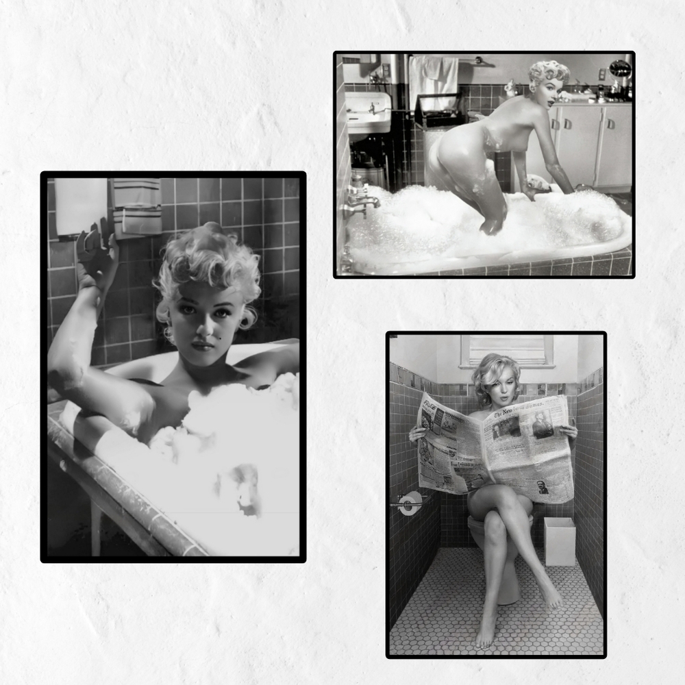 COPY - Marilyn Monroe Vintage Bathroom Art Print *Set*  ! Rare Wall Decor